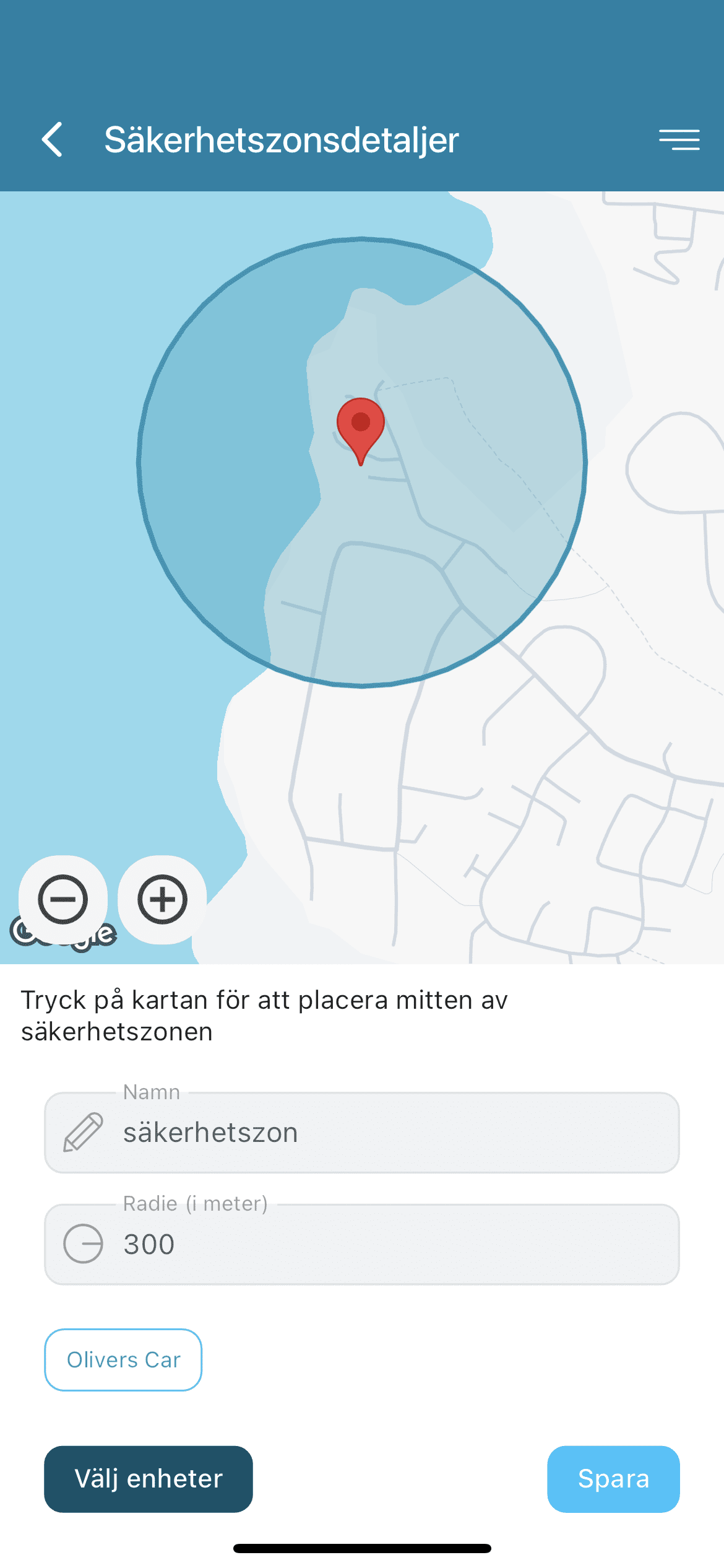 Comment créer une géofence/zone de sécurité dans l'application NorthTracker