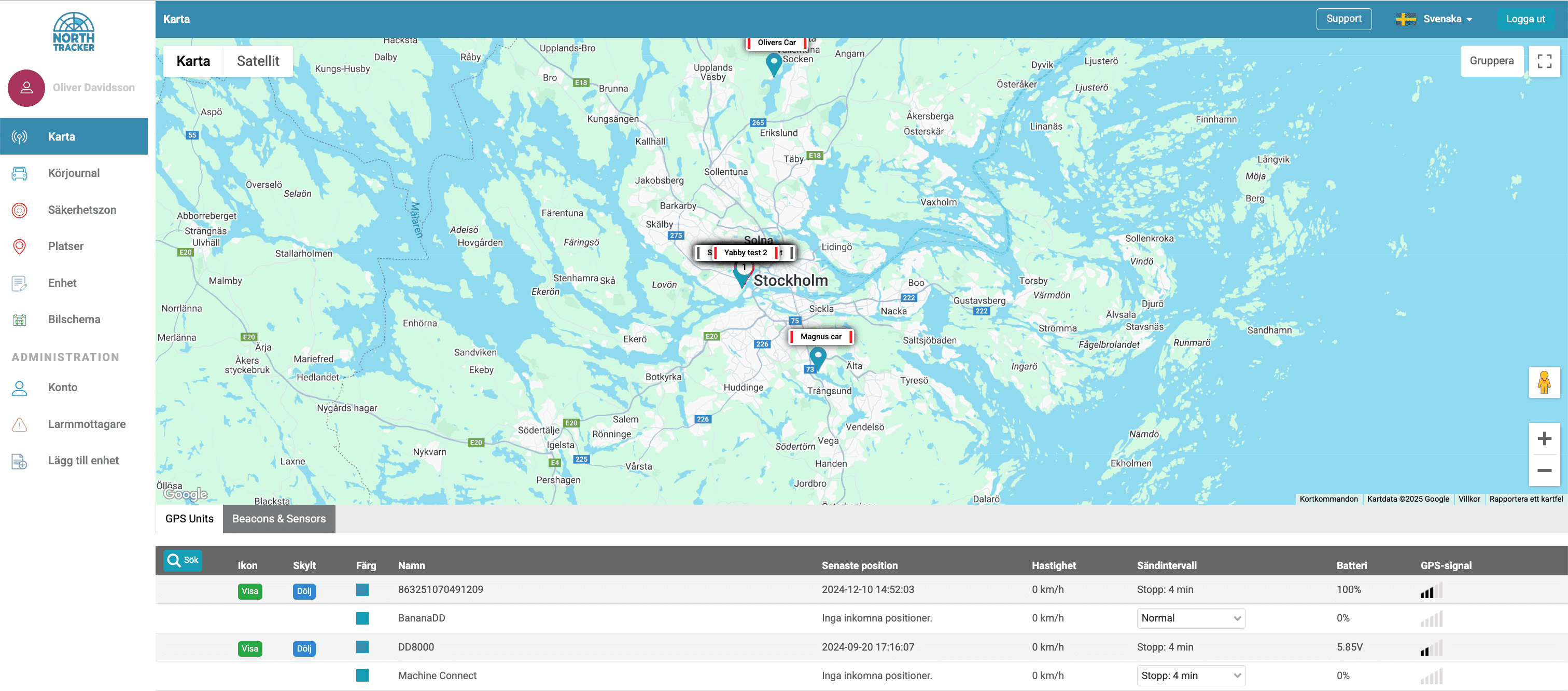 En översikt på NorthTrackers körjournalssystem för tjänstebilar