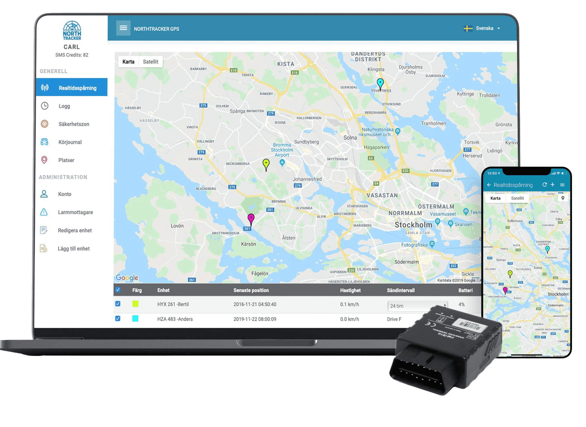 NorthTrackers Digitala körjournal
